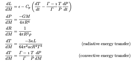 Equations of Stellar Structure