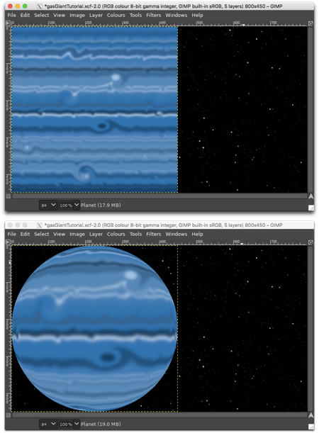 Applying the Lens distortion filter to a square to obtain a circle