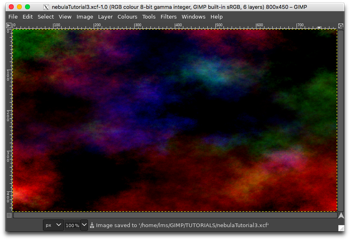 Appearance of the image after changing the Nebula Solid Noise layer Mode to Linear Burn