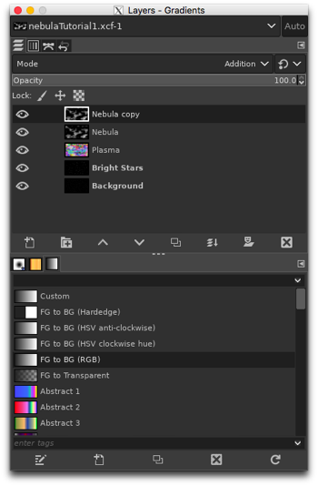 Changing the Nebula copy layer mode from Normal to Addition