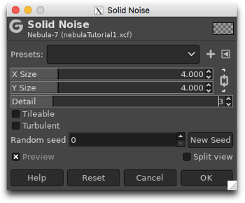 Using the Solid Noise filter to get a monochromatic cloud-like effect