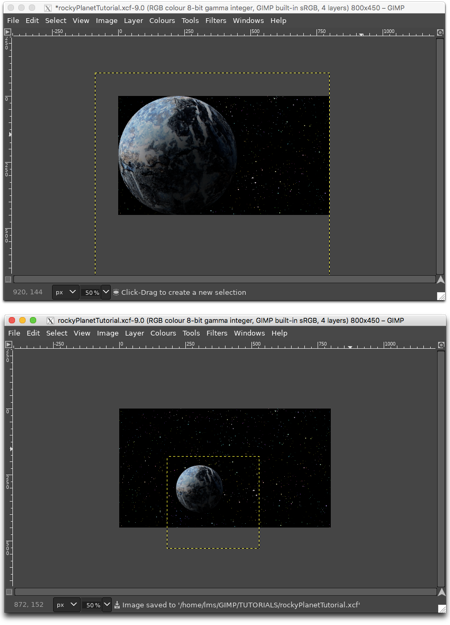 Top: original layer, Bottom: scaled layer