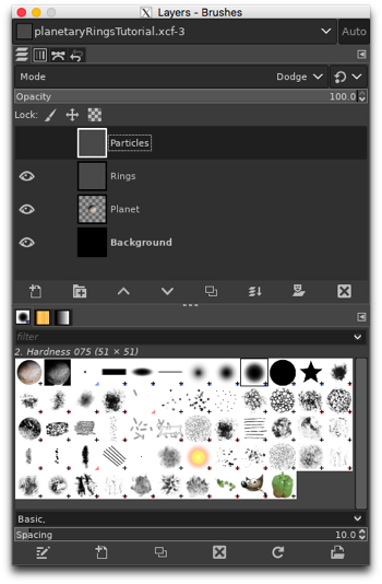 Changing the Particles layer mode from Normal to Dodge and then rendering it invisible