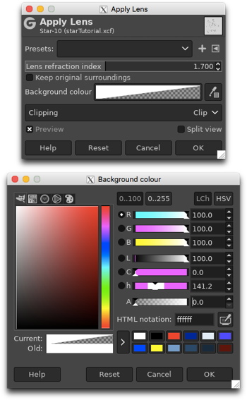 Applying the lens distortion filter and choosing a transparent background