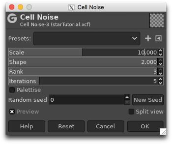 Using the Cell Noise filter to create a mottled grey appearance to the image