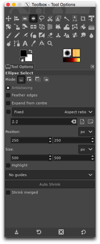 Using the Ellipse Selection tool to outline the star
