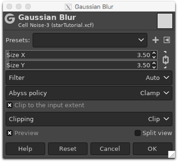 Using the Gaussian Blur filter to soften the granularity of the image