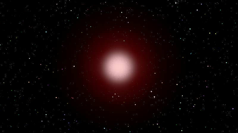 A glowing red star